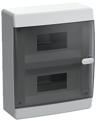 UNION Compact Корпус пластиковый БЕЛЫЙ ЩРН-П-18, IP41 черная прозрачная дверь IEK UIC-KP12-N-18-41-K01