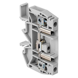 Клемма винтовая JXB-6S1/35 с продольным размыкателем и измерительными гнездами серая EKF plc-jxb-6S1/35gy