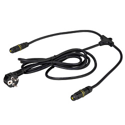 Комплект соединительный для прожекторов (Кабель питания,евровилка 0,28*0,28*2.5м, черный c  2-мя гер WPC-PCD/01B
