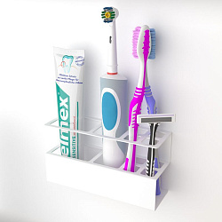 Держатель для хранения зубных щеток и аксессуаров для ванны, белый REXANT 38-0704