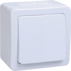 Выключатель 1-клавишный для открытой установки ВС20-1-0-ГПБ IP54 ГЕРМЕС PLUS (цвет клавиши: белый) IEK EVMP10-K01-10-54-EC