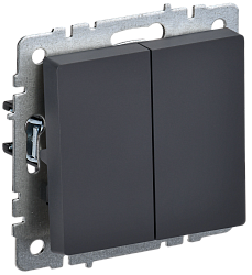 BRITE Выключатель 2-клавишный 10А ВС10-2-0-БрГ графит IEK BR-V20-0-10-K53