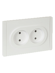 FORTE&PIANO Розетка 2-местная без заземления без защитных шторок безвинтовое крепление 10А FP226 белый IEK FP-R20-10-1-K01