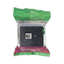 Розетка телефонная 1-м ОП Blanca RJ11 с изолир. пластиной антрацит SE BLNIA011006 1210645