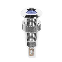 Индикатор металл Ø8 220В подсв/синяя LED  REXANT 36-4721