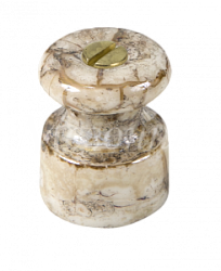 Изолятор фарфоровый в комплекте с саморезом для наружного монтажа витой электропроводки,   D18,5х24мм, GE70027-19