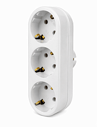 Разветвитель электрический 3 розетки с заземлением, 16А, белый DEKRON DEK0907-0009