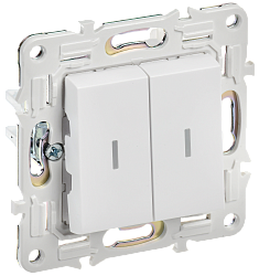 SKANDY Выключатель 2-клавишный с индикацией 10А SK-V09W арктический белый IEK SK-V20-1-10-K01