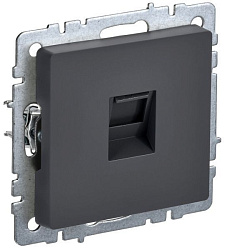 BRITE Розетка компьютерная RJ45 кат.6 РК11-БрГ графит IEK BR-K10-2-K53