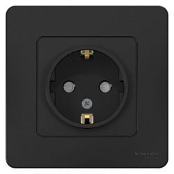 Розетка 1-м СП Blanca 16А IP20 250В с заземл. защ. шторки антрацит SE BLNRS001116 1210380