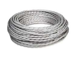 Провод монтажный витой ПВХ, в декоративной оплетке - полиэфирная нить 3х1,5 цвет- ТИТАН, ТМ "Мезонин GE70151-37