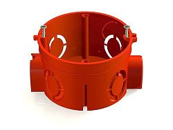 Коробка установочная 1-местная D68х42мм КИРПИЧ блочная КРАСНАЯ с саморезами(300шт) GE40010-06