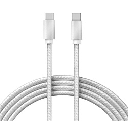 Кабель Type-C - Type-C, 2,4A, 1м, нейлон, белый REXANT 18-1835