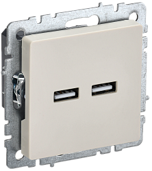 BRITE Розетка USB A+A 5В 3,1А РЮ10-1-БрКр бежевый IEK BR-U21-D31-K10