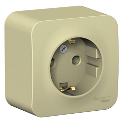 Розетка 1-м ОП Blanca 16А IP20 250В с заземл. без защ. шторок с изолир. пластиной беж. SE BLNRA010117 520074