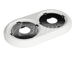 Рамка двухместная пластиковая, 163x92x14 мм, цвет - белый, серия УСАДЬБА, ТМ МЕЗОНИНЪ GE30702-01