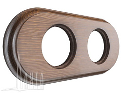 Рамка 2х-мест, дерев, скрыт,уст,, овал, темный дуб Лахта "СенатЪ" GE70842-26