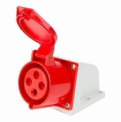 Розетка стационарная 124 3Р+РЕ, 32А, 415В IP44 DEKRON 0908-0011