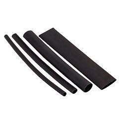 Набор ТУТк клеевые нг черн. Разного диаметра (3/1; 4.8/1.6; 6/2; 9/3; 12/4) 21шт 100мм. EKF tut-k-n-1-r