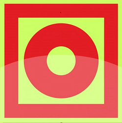 Знак Кнопка включения систем пожарной автоматики код F10 — пленка 100х100 ZN010