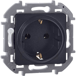 INSPIRIA Розетка 1-местная с заземлением без защитных шторок 16А антрацит 673723