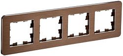 BRITE Рамка 4-местная РУ-4-1-Бр металл коричневый RE AL IEK BR-M42-M-21-K30