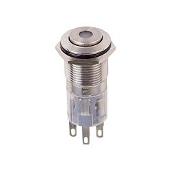 Кнопка  антивандальная Ø16 12В Б/Фикс (5с) (ON)-OFF/(OFF)-ON красная  REXANT 36-3253