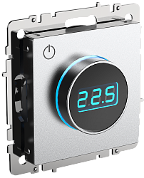 BRITE Термостат электронный с индикацией ТС10-1-БрА алюминий IEK BR-RT11-K47