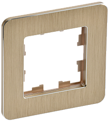 BRITE Рамка 1-местная РУ-1-1-Бр металл шампань RE AL IEK BR-M12-M-21-K37