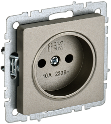 BRITE Розетка 1-местная без заземления без защитных шторок 10А РС10-1-0-БрШ шампань IEK BR-R10-10-K37