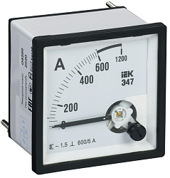 Амперметр аналоговый Э47 600/5А класс точности 1,5 96х96мм IEK IPA20-6-0600-E