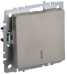 BRITE Выключатель 1-клавишный проходной с индикацией 10А ВС10-1-7-БрШ шампань IEK BR-V12-1-10-K37