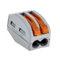 Клемма СМК 222-412 с рычагом 2 отверстия 0,08-2,5(4,0) мм2 EKF plc-smk-412