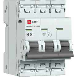 Авт. выкл. 3P 8А (B) 6кА ВА 47-63N EKF PROxima M636308B