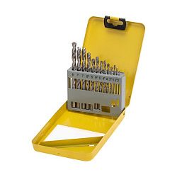 Набор сверл по металлу, 2-8мм (через 0,5мм), HSS, цилиндрический хвостовик, металлический кейс, 13 шт. KRANZ KR-91-0639