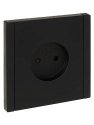 FORTE&PIANO Розетка 1-местная без заземления с защитными шторками винтовое крепление 10А FP117 черный IEK FP-R13-10-K02