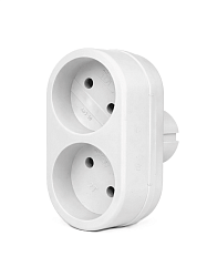 Разветвитель электрический 2 розетки без заземления, 6А, белый DEKRON DEK0907-0001