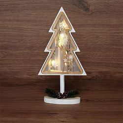 Деревянная фигурка с подсветкой Елка на подставке 14,5х5х30 см 504-028