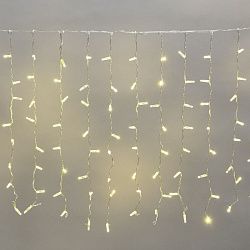 Гирлянда светодиодная Занавес 2х0,8м 160 LED ТЕПЛЫЙ БЕЛЫЙ прозрачный ПВХ IP65 постоянное свечение 230В нужен блок 303-500-1 NEON-NIGHT 235-106
