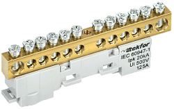 TEKFOR Шина L "фаза" неизолированная на универсальном держателе 8х12-12-Ср IEK TF-NN20-12-DL-K03