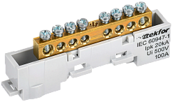 TEKFOR Шина L "фаза" неизолированная на универсальном держателе 6х9-8-Ср IEK TF-NN10-08-DL-K03