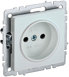 BRITE Розетка 1-местная без заземления с защитными шторками 10А РСш10-2-БрЖ жемчуг IEK BR-R13-10-K36