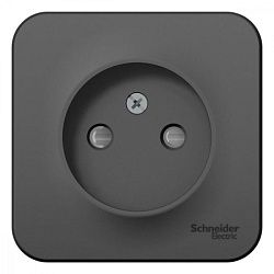 Розетка 1-м ОП Blanca 16А IP20 250В без заземл. защ. шторки с изолир. пластиной антрацит SE BLNRA001116 1210630