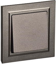 BRITE Выключатель 1-клавишный 10А в сборе ВСР10-1-0-БрТБ темная бронза IEK BR-V10-0-10-K45-F