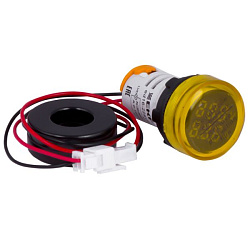 Индикатор значения тока и напряжения желтый ED16-22AVD 100А EKF в комплекте с трансформатором тока ed16-22avd-y