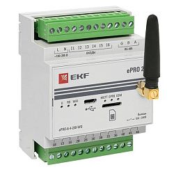 Контроллер базовый ePRO24 удаленного управления 6вх\4вых 230В WiFi GSM с внешней антенной EKF PROxima ePRO-6-4-230-WG1