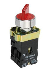 Переключатель LAY5-BK2465 2 положения красный NO+NC IEK BSW90-BK-2-K04