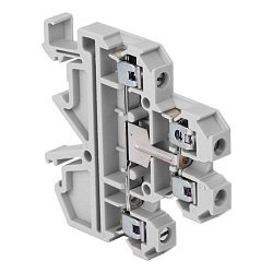 Клемма винтовая двухуровневая JXB-4/35L с перемычкой между уровнями серая EKF plc-jxb-2-4/35L-gy
