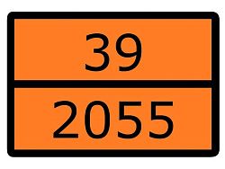 Знак наклейка "Номер ООН 39/2055" (300x400) EKF an-7-39-2055