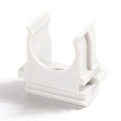 Крепёж-клипса для труб Полистирол белая d25 мм (100шт/1000шт уп/кор) Промрукав PR.02725б